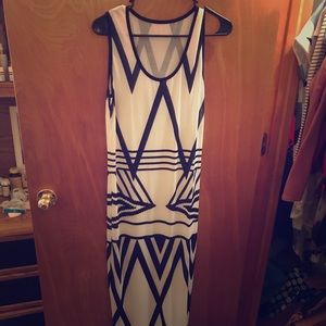 Black and white floor length dress
